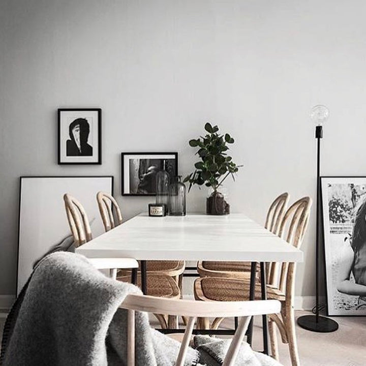 Scandinavian Minimalist Floor Lamp with Black Stand