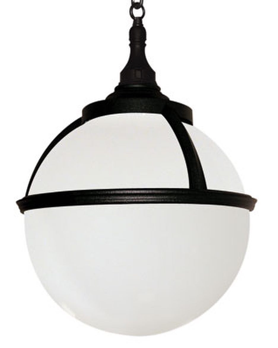 Classic Pendant Light with Black and White Globe Design