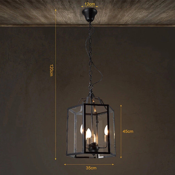 Rustic Lantern-Style Pendant Chandelier