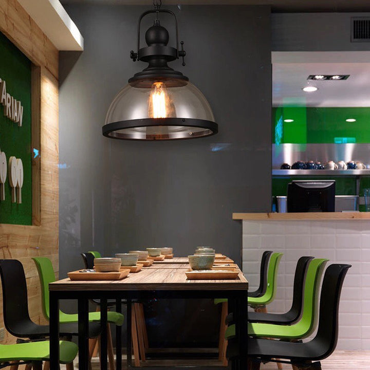 Industrial Pendant Lighting with Black Frame