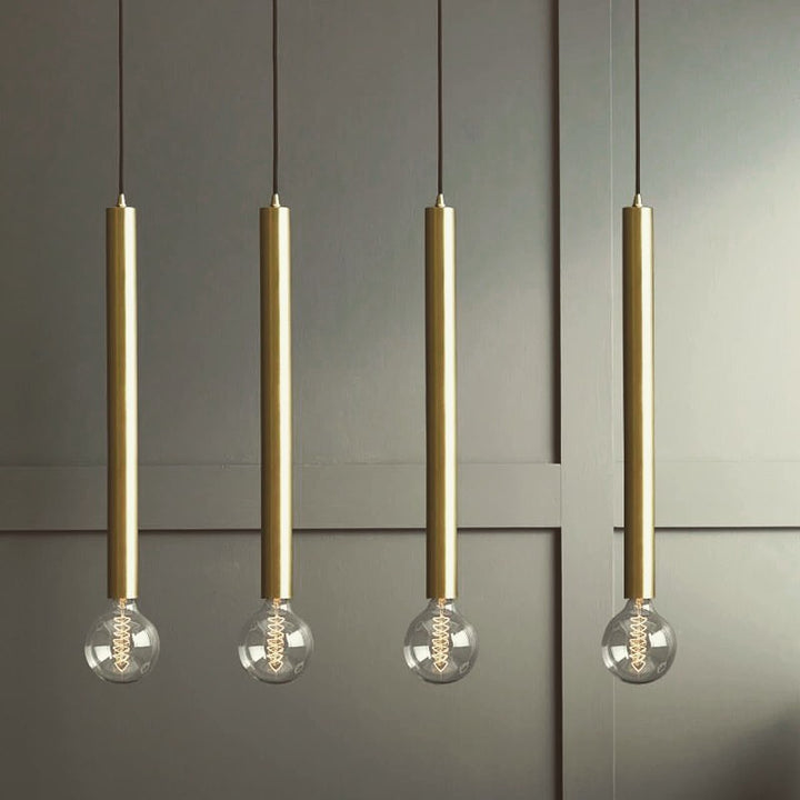 Modern Gold Pendant Lights with Sleek Cylindrical Design