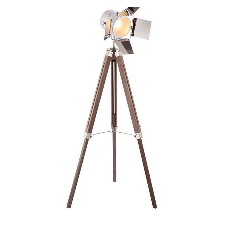 Vintage Tripod Floor Lamp with Spotlight Design