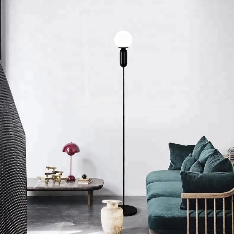 Modern Minimalist Floor Lamp with Globe Shade