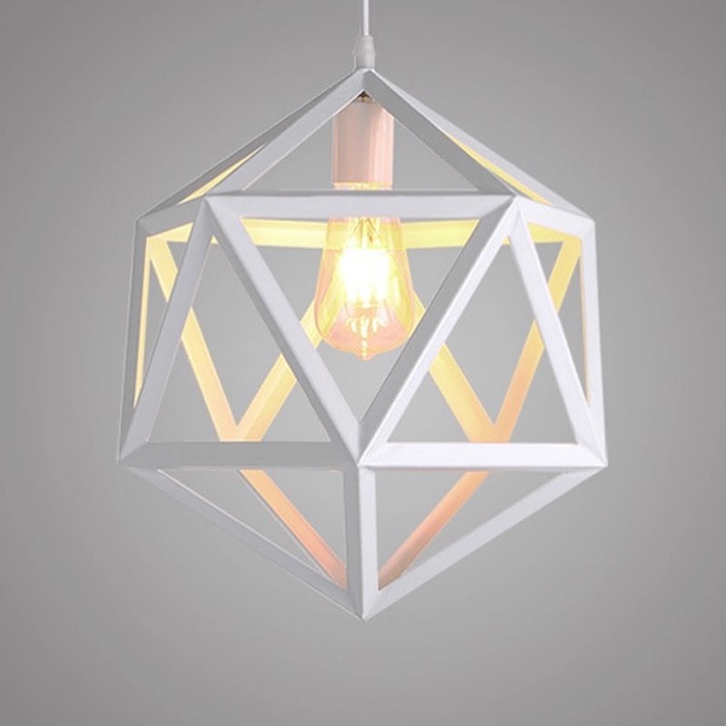 Geometric Pendant Light in White