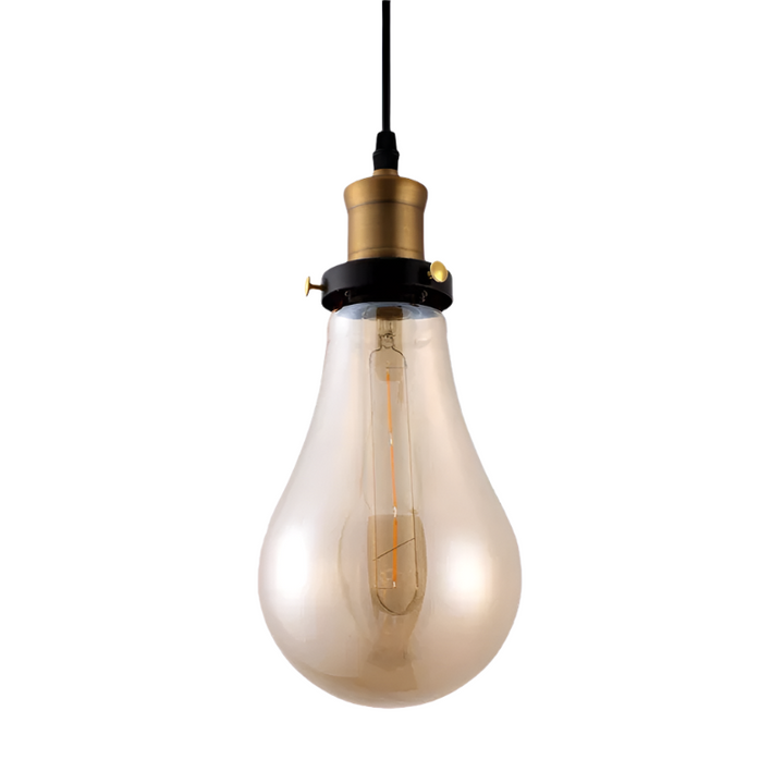 Vintage-Style Pendant Light with Brass Fitting (Bulb Incl.)