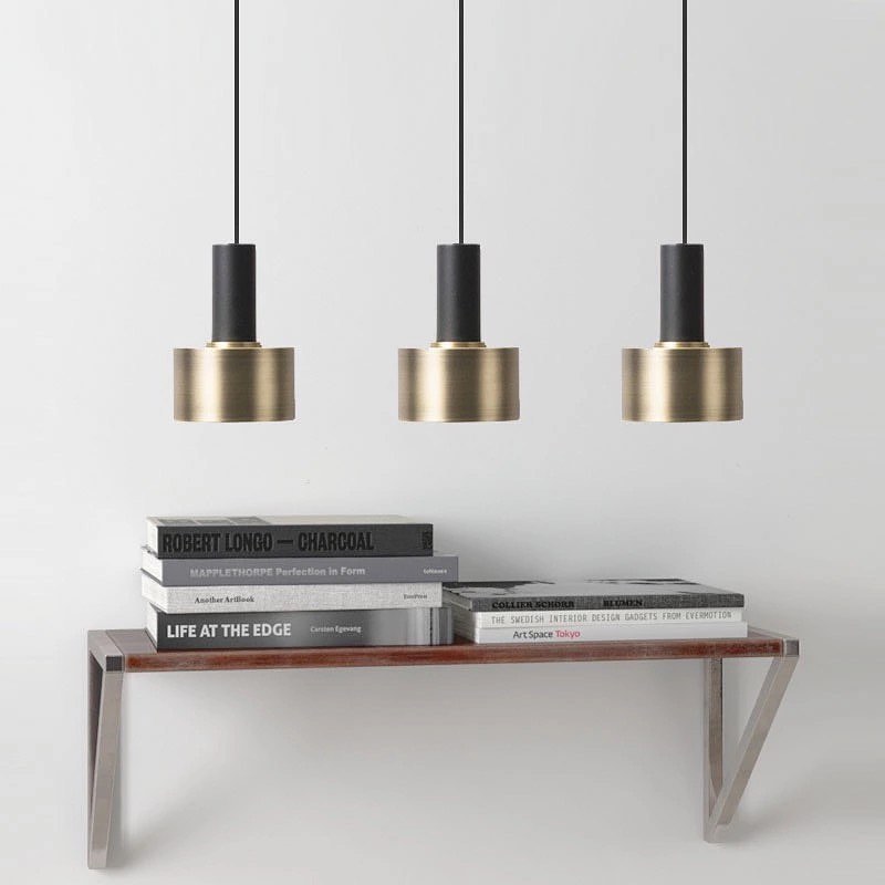 Modern Minimalist Pendant Light with Gold Accents