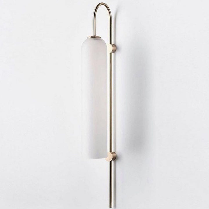 Modern Vertical Wall Light with Frosted Glass Shade