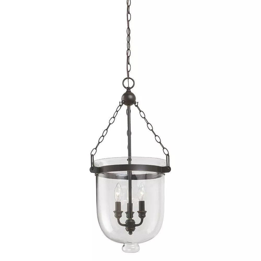 Traditional Pendant Light with Clear Glass Shade