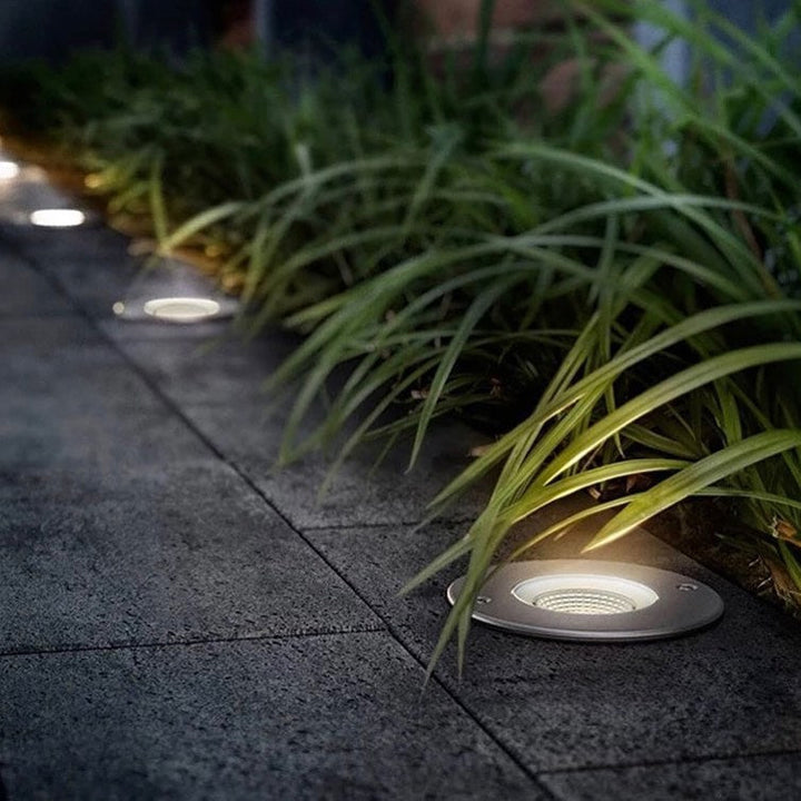 Outdoor Ground Recessed Lights with Stainless Steel Trim