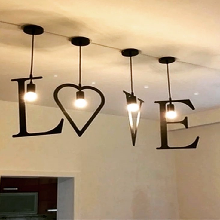 Unique LOVE Pendant Light with Artistic Design