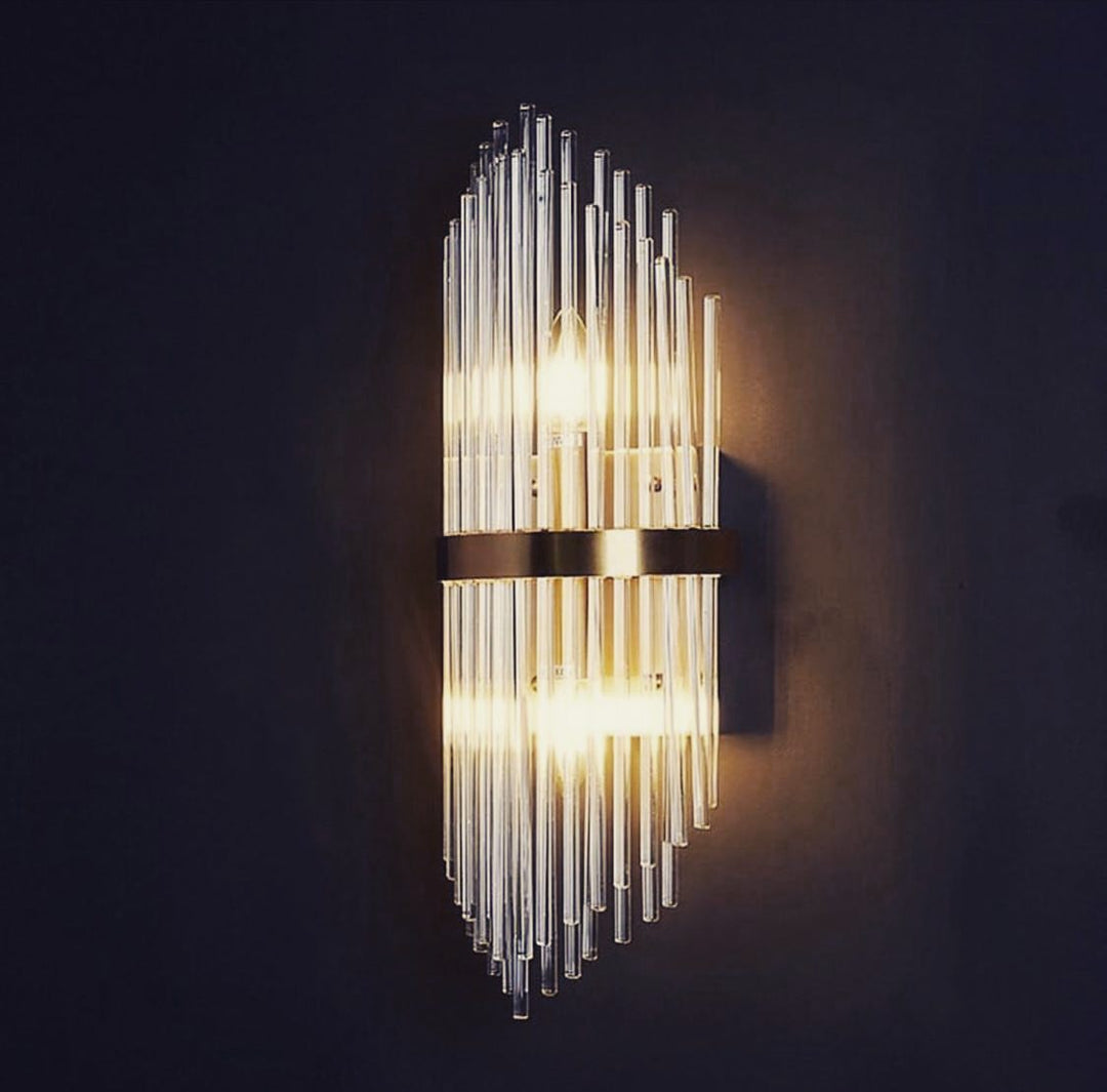Modern Glass Wall Light with Vertical Tube Design