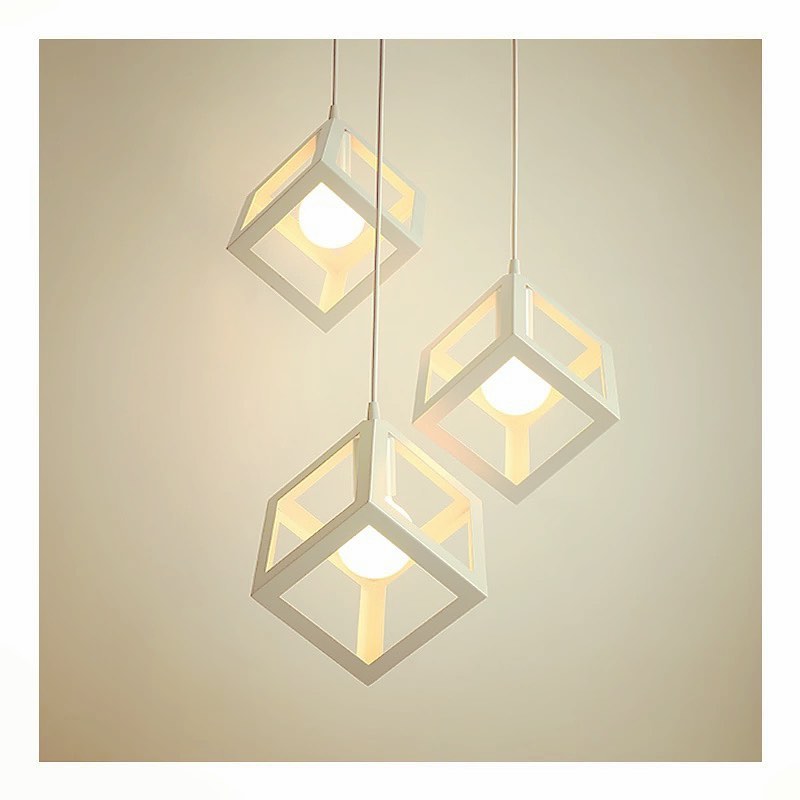 Modern Geometric Pendant Light with Cube Design