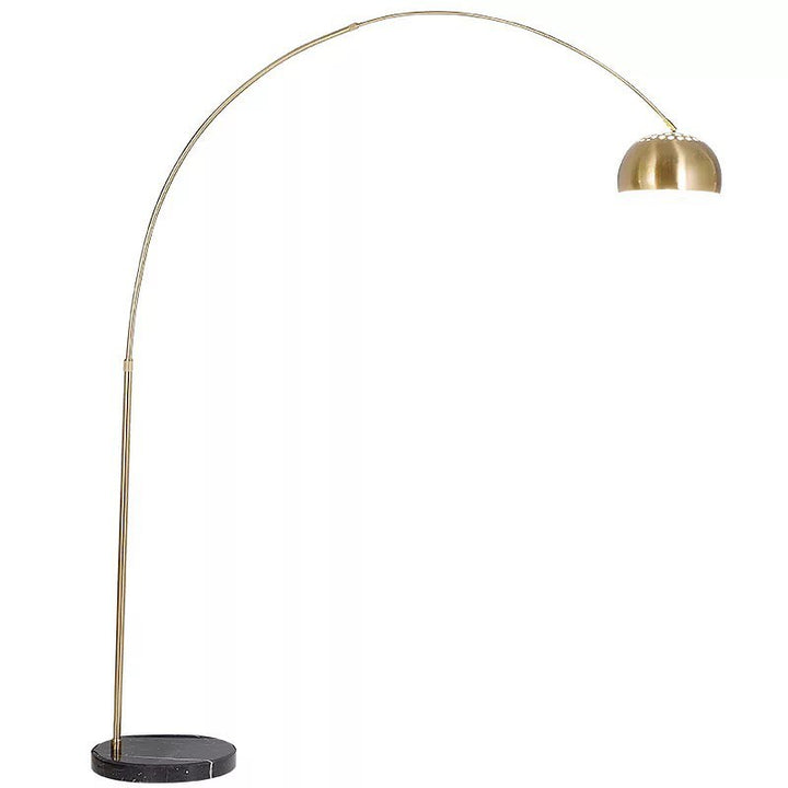 Modern Arc Floor Lamp with Brass Finish and Marble Base
