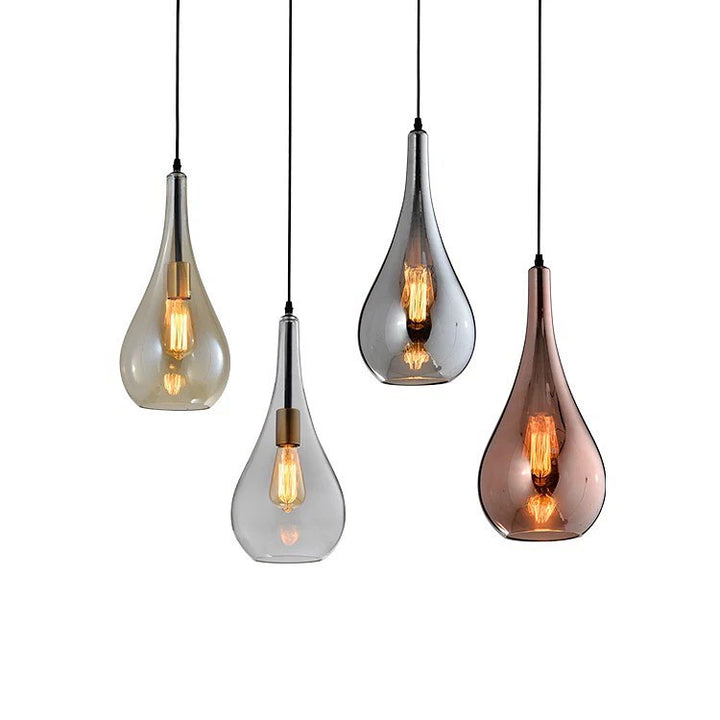 Modern Teardrop Pendant Lights with Mixed Glass Shades