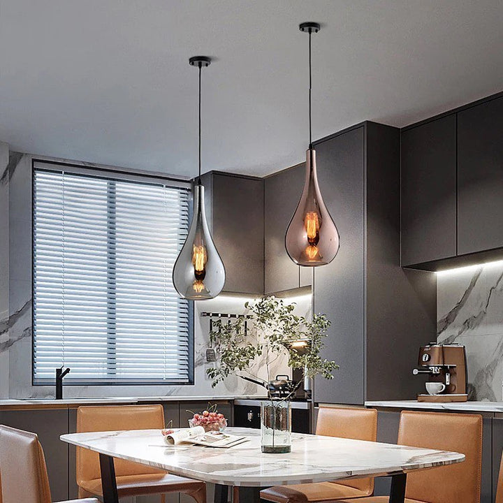 Modern Teardrop Pendant Lights with Mixed Glass Shades