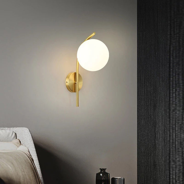 Modern Brass Wall Sconce with Globe Light