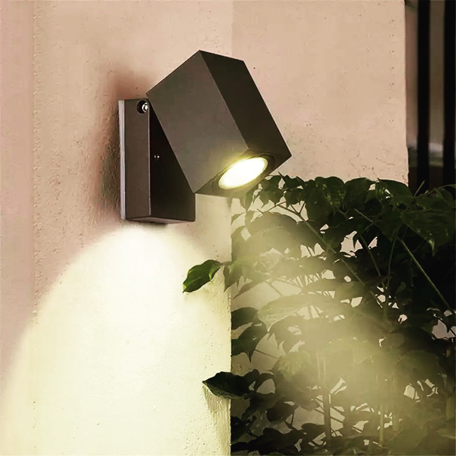 Modern Outdoor Wall Light - Adjustable Cube Design