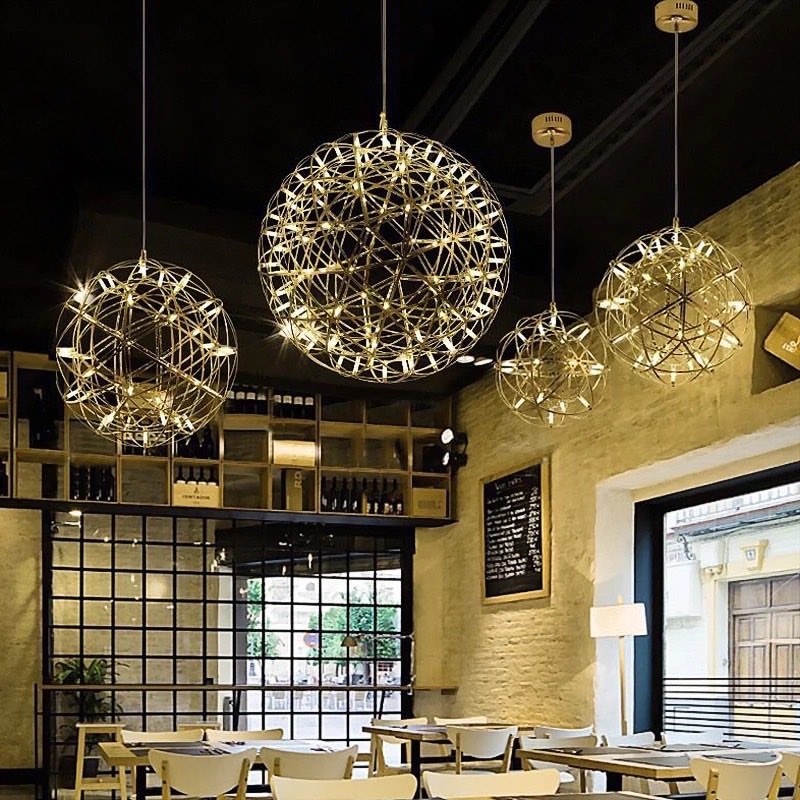 Modern Spherical Pendant Light Cluster