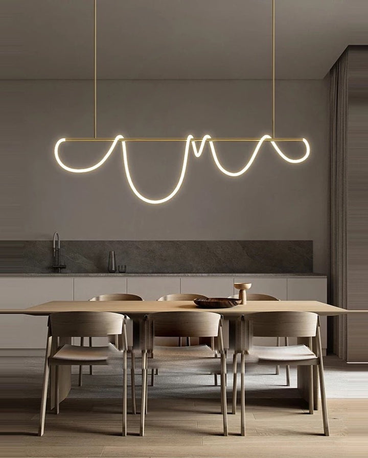 Minimalist LED Loop Pendant Light with Artistic linear Design