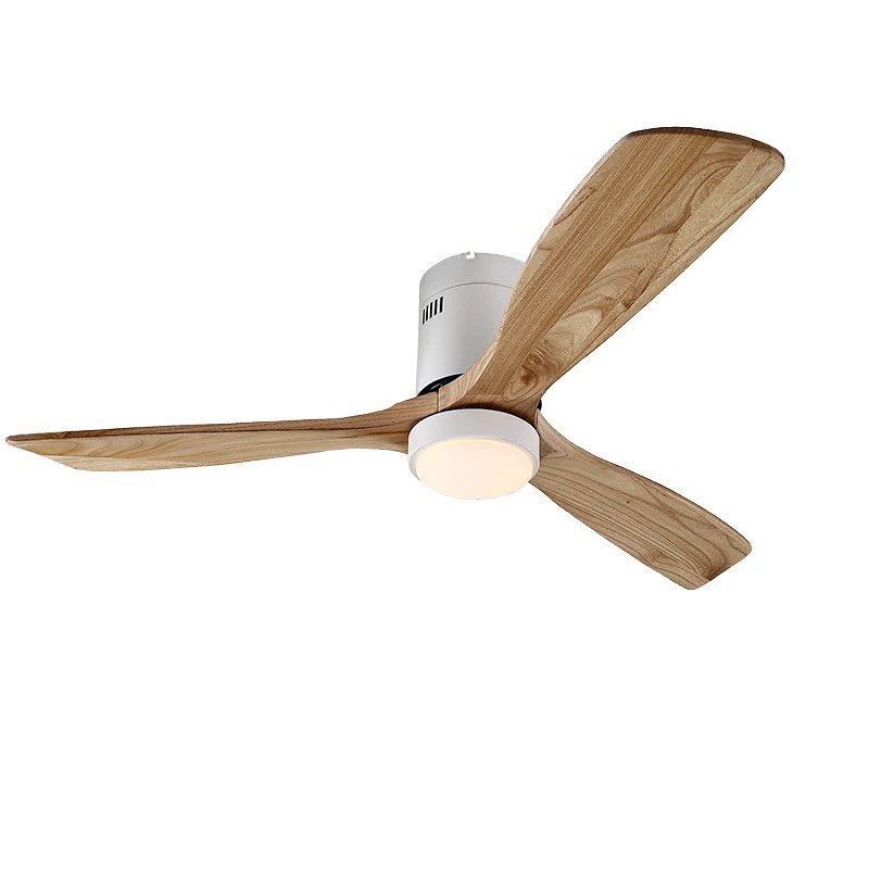 Modern Wooden Blade Ceiling Fan with LED Light