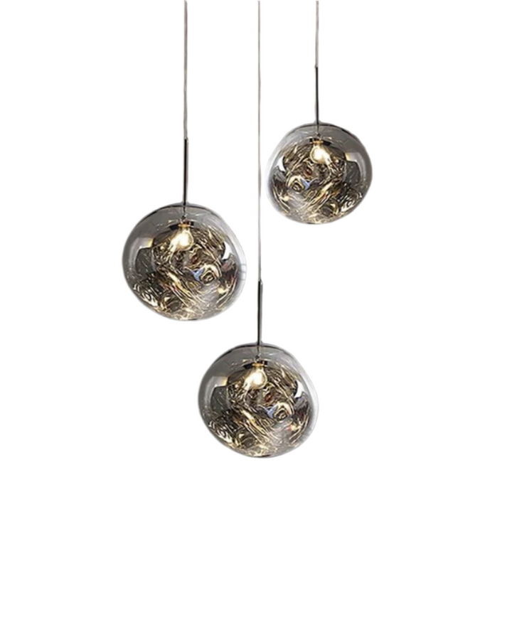Modern Glass Pendant Light Trio for Kitchen