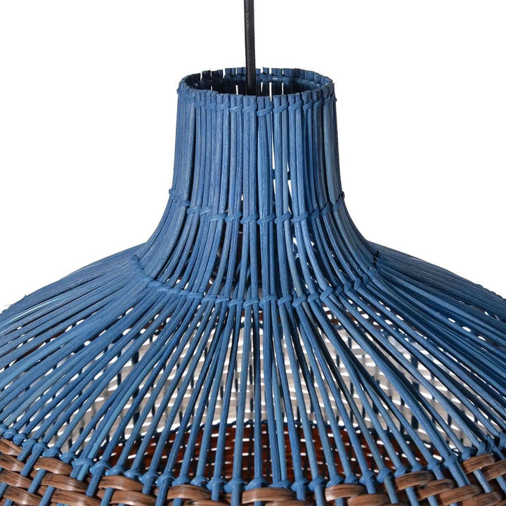 Dual Tone Rattan Pendant Light