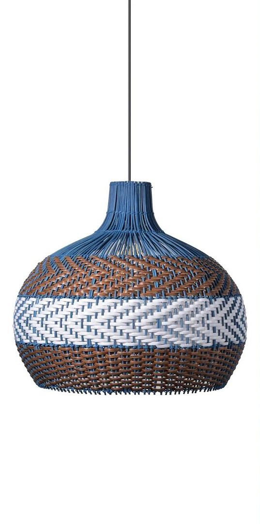 Dual Tone Rattan Pendant Light