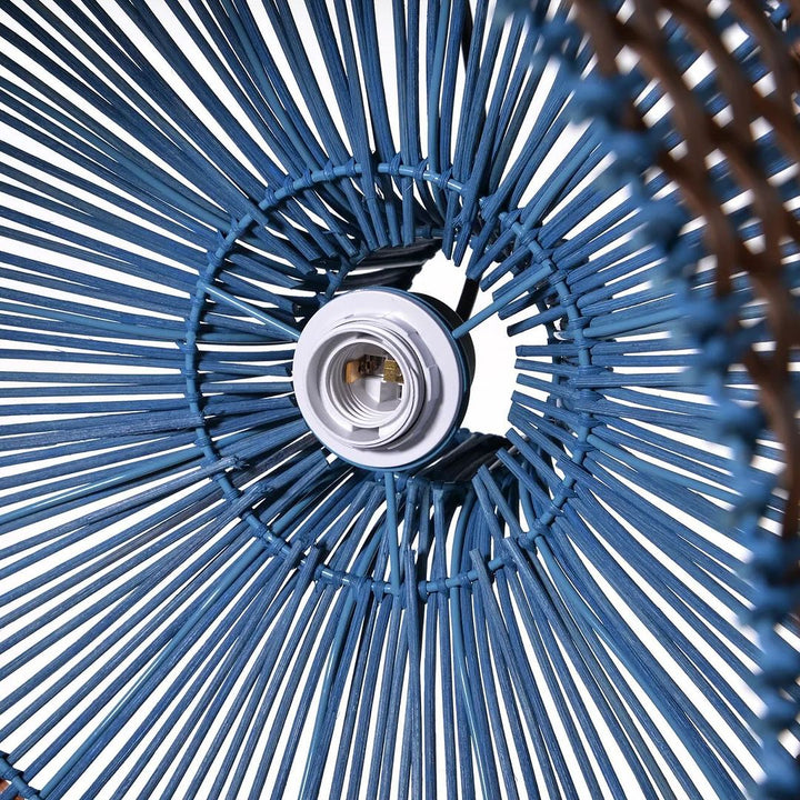 Dual Tone Rattan Pendant Light