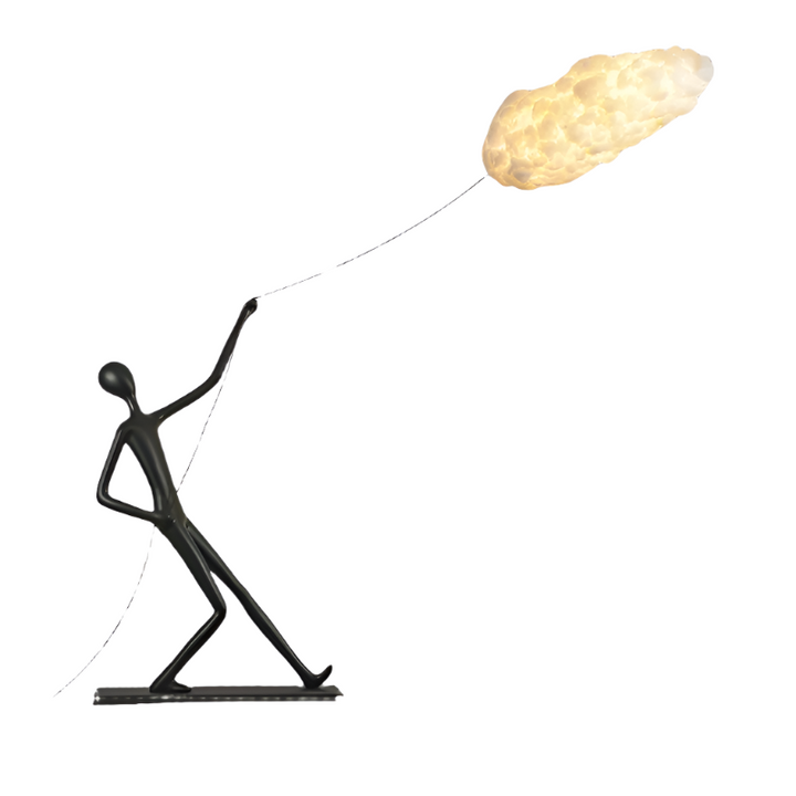 Sculptural Cloud STATUE floor lamp with Art Figure Base