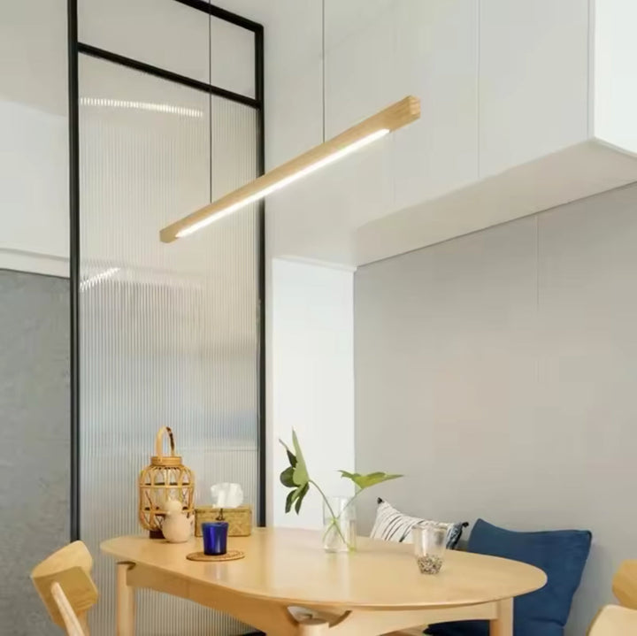 Modern Wooden Linear Pendant Light