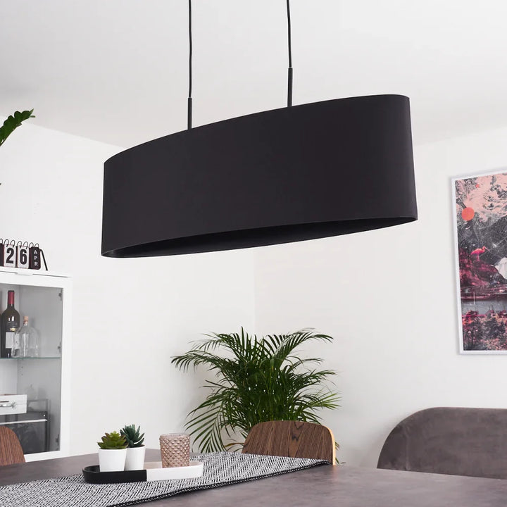 Modern Oval Pendant Light with Gold Interior
