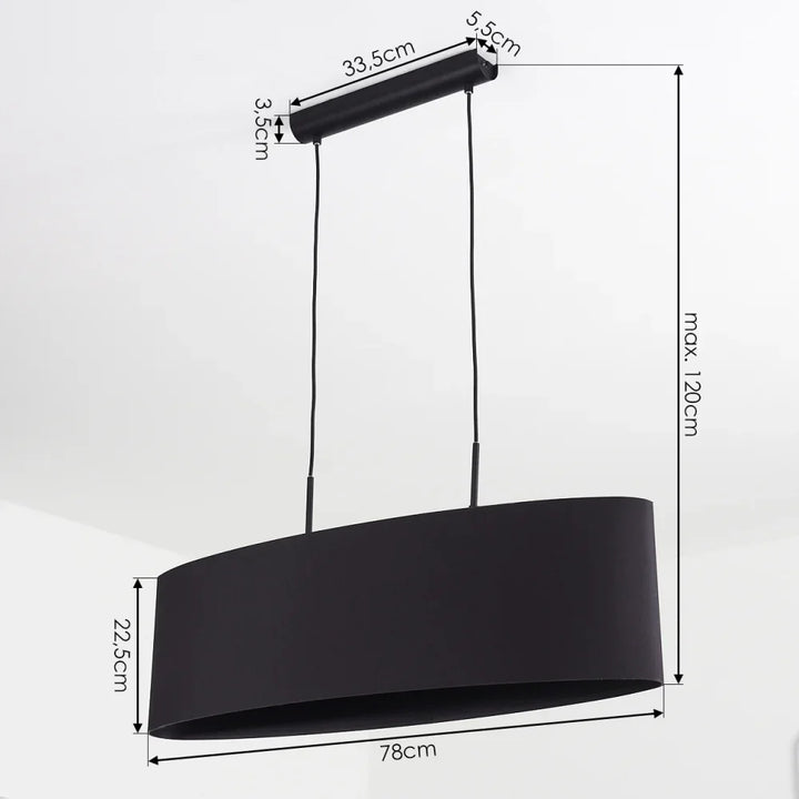 Modern Oval Pendant Light with Gold Interior