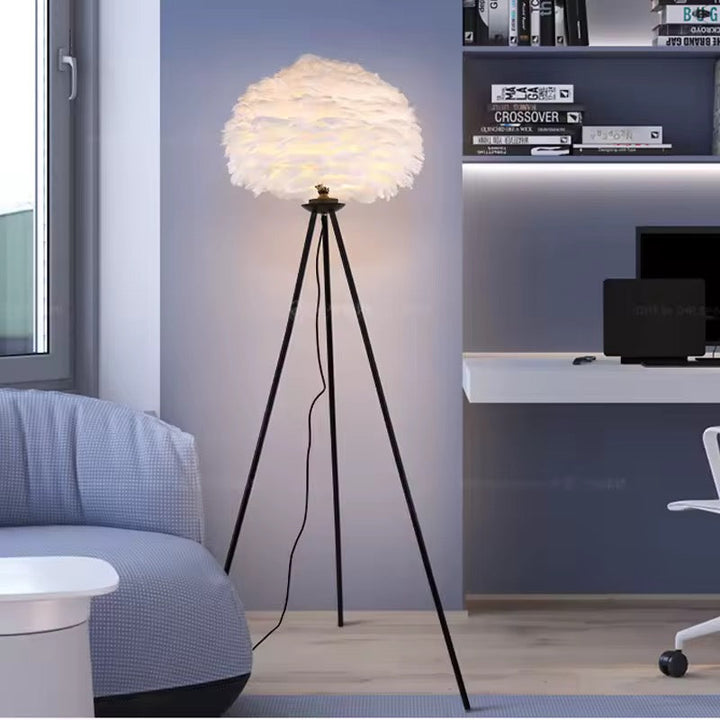Feather Tripod Floor Lamp