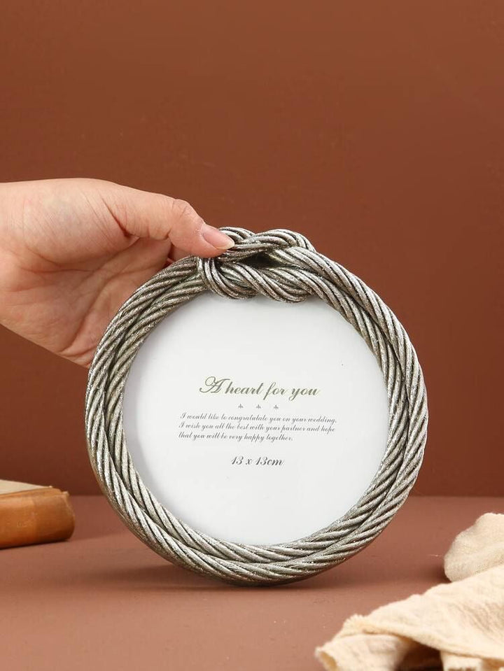 Round & rectangle Silve Rope Photo Frame