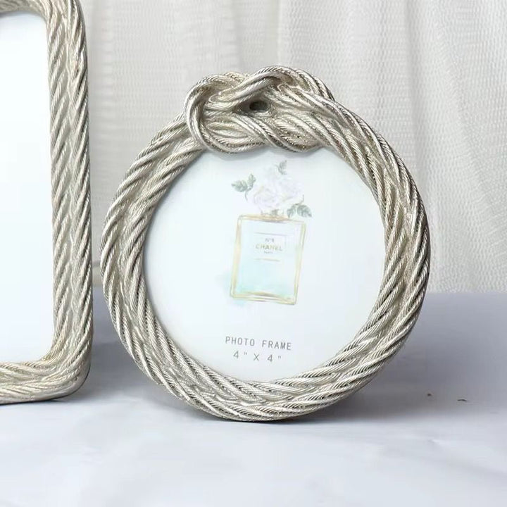 Round & rectangle Silve Rope Photo Frame