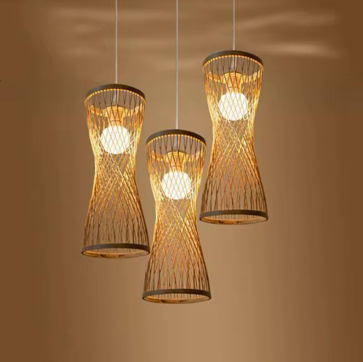 Modern Woven Bamboo Pendant Light