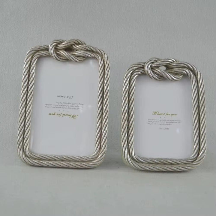 Round & rectangle Silve Rope Photo Frame