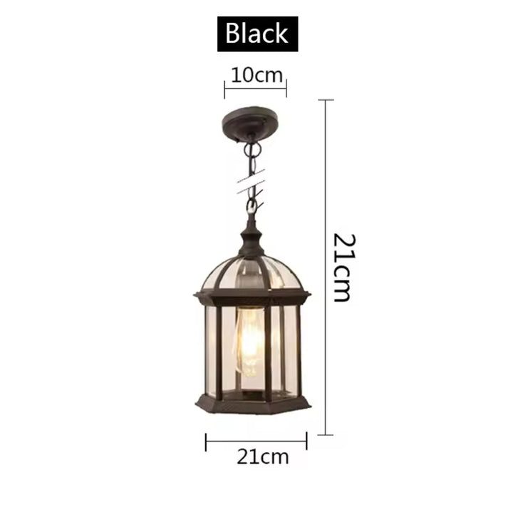 Outdoor Hanging Lantern with Glass Panels
