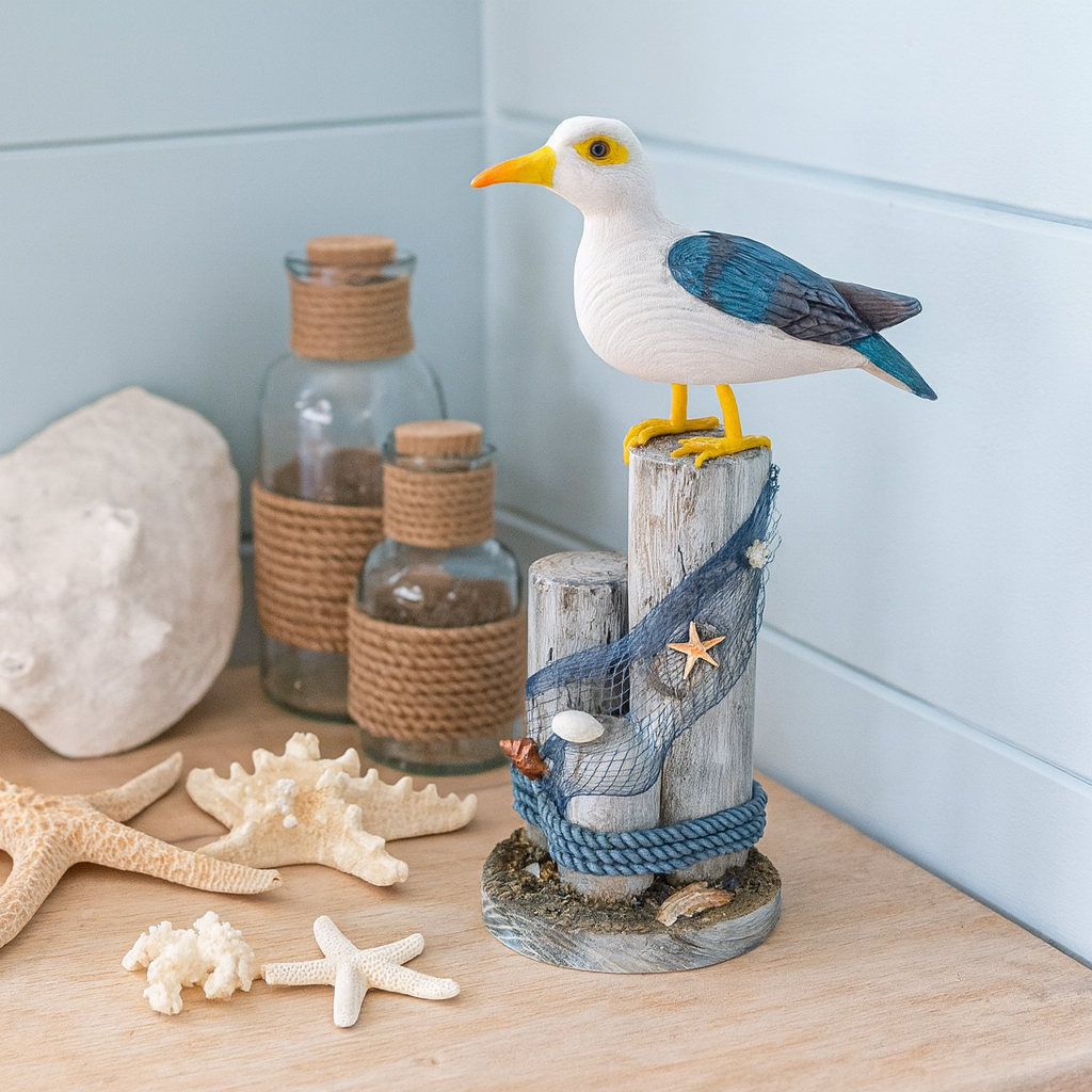 Seagull Coastal Figurine Decor
