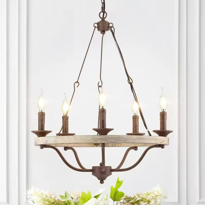 Rustic Candle-Style Chandelier