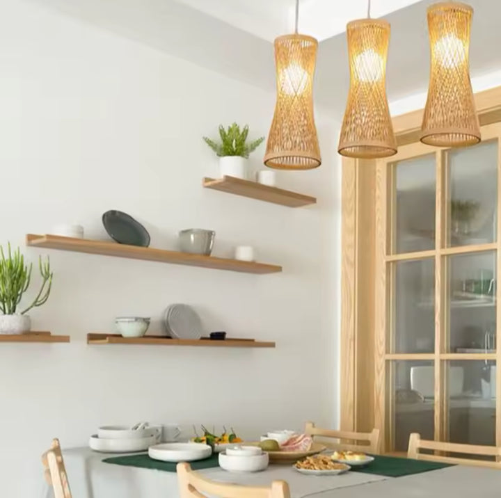 Modern Woven Bamboo Pendant Light
