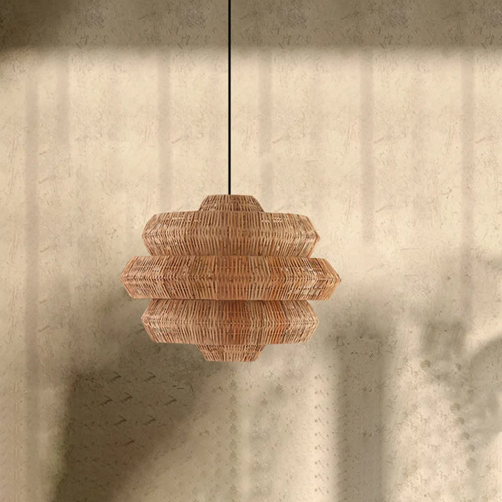 Rustic Woven Rattan Pendant Light