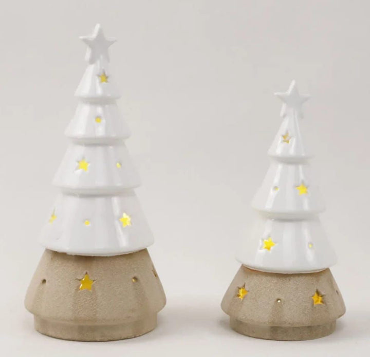 Ceramic Christmas Tree Set of 2
