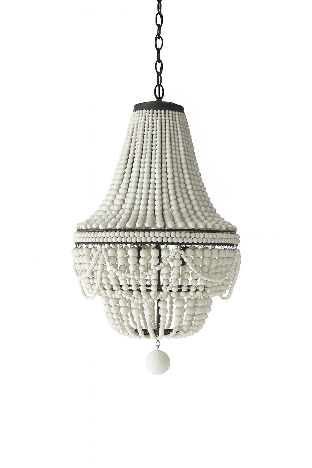 White Beaded Chandelier