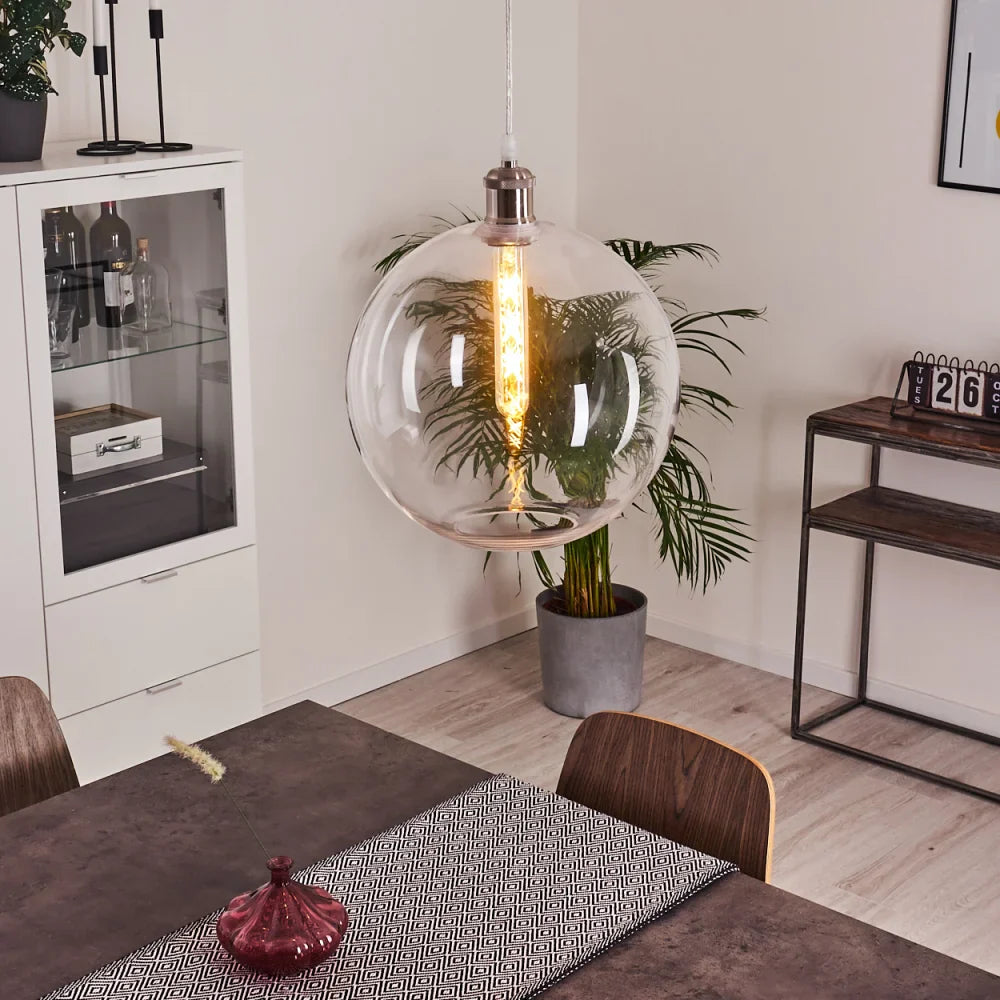 Modern Clear Glass Globe Pendant Light