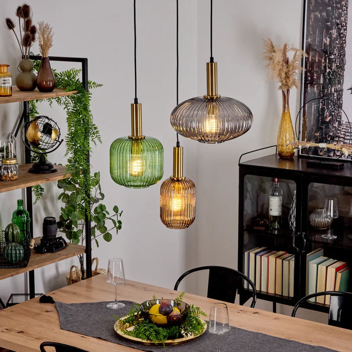 Modern Multicolored Glass Pendant Light Set