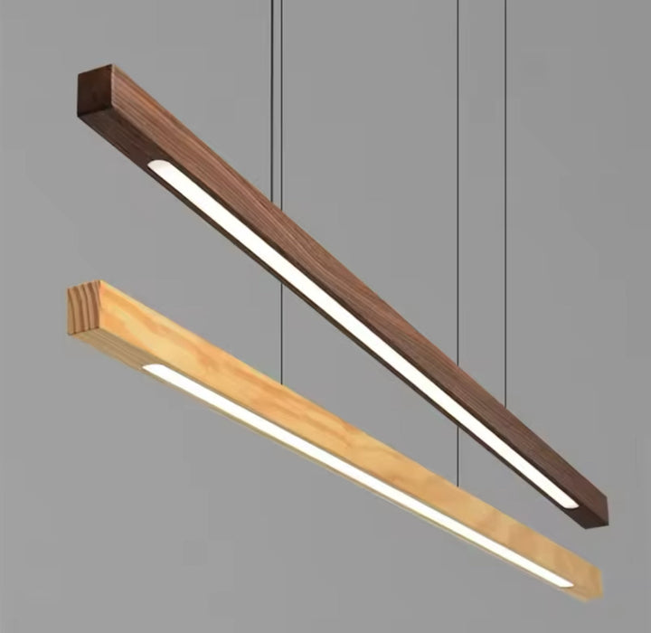 Modern Wooden Linear Pendant Light