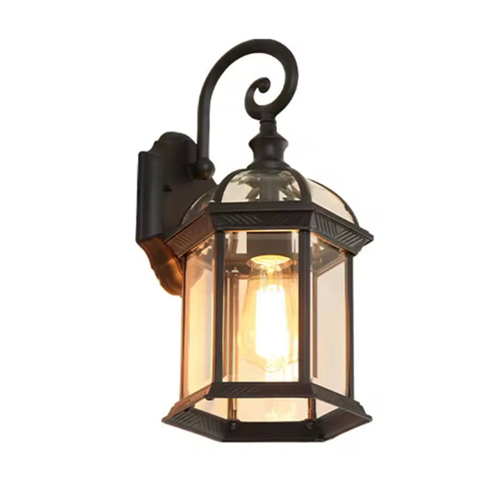 Vintage Outdoor Wall Lantern with Glass Panels