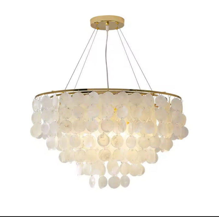 White Shell Ceiling Chandelier