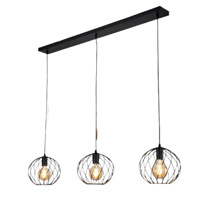 Modern Spiral Cage Triple Pendant Light
